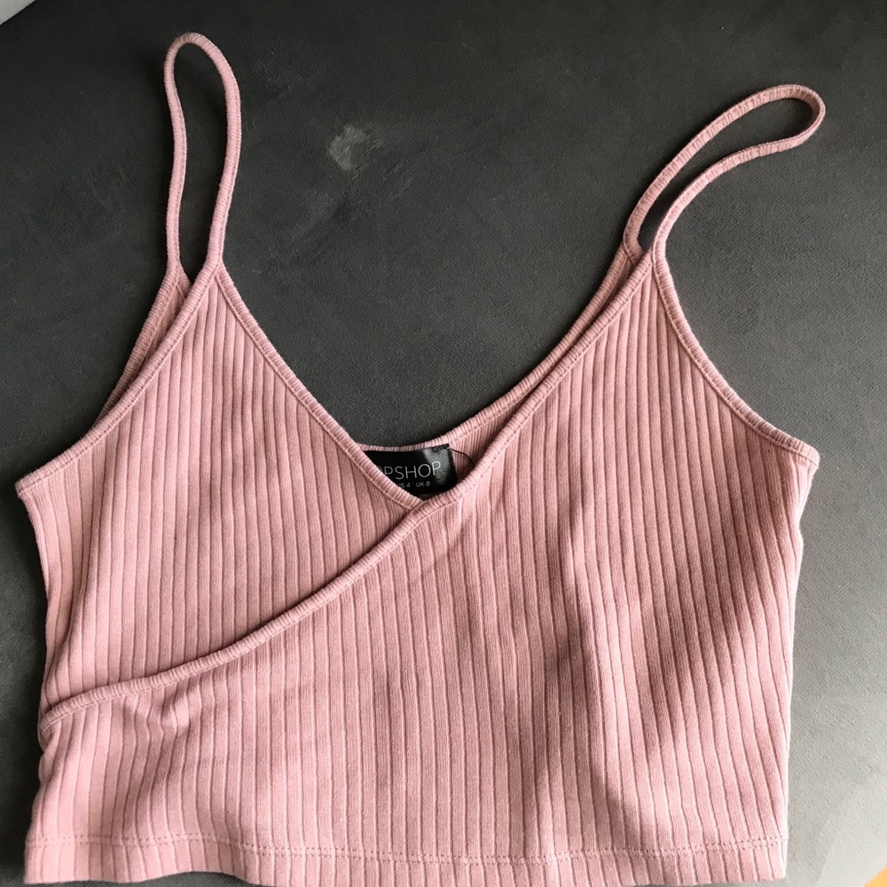 pink crop top